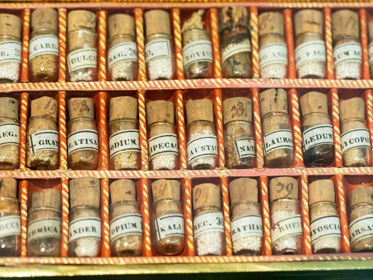 Traditional homoeopathic remedy chest